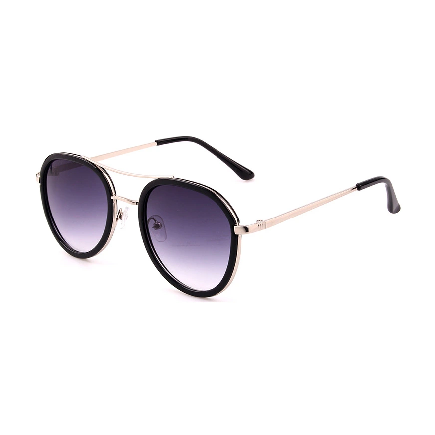 2018 Classical Round Shape Sunglasses with Metal Bridge and Temple