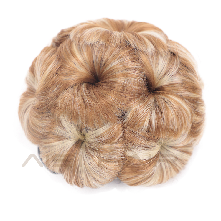 Aisi Hair Synthetic Fiber Plastic Comb Hair Extension Curly Claw On Ponytail 9 Flowers Blonde Chignon Bun Hairpieces For Women