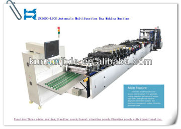 coffee bag with stand up zip lock bag making machine