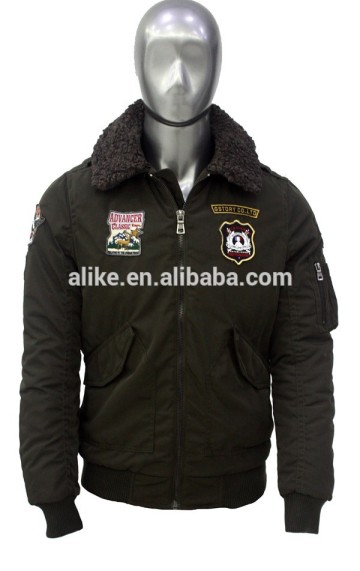 ALIKE man jacket with fur collar winter flight jacket