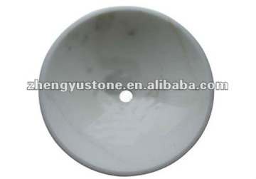 Round White Marble Stone Bowl Sink