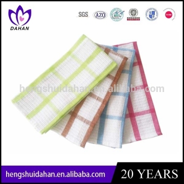 latest design cotton fabric yarn dyed tea towell promotion classic gird kitchen cloth China supplier wholesaler