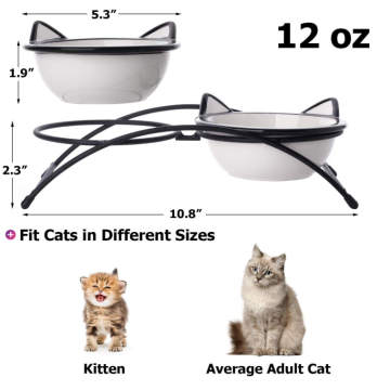 Ceramic verhoogd Pet Cat Bowls