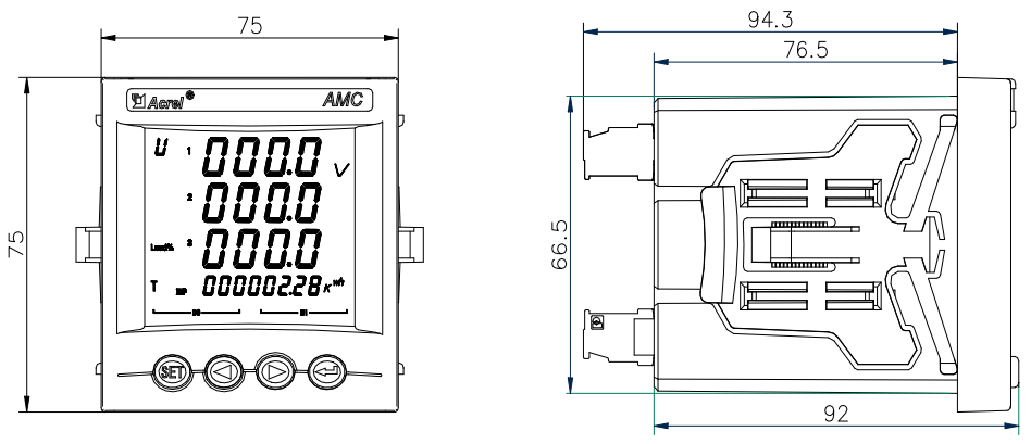 progammable ac volt single phase panel energy meter 