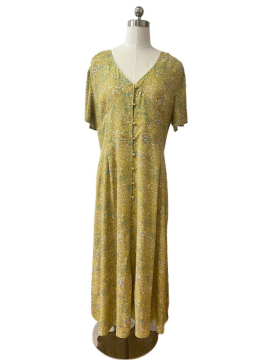 Women's Floral-print Front Button fastening Dress