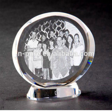 3D photos crystal oval paperweight