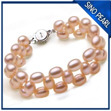 AA 6-7MM Pink Freshwater Pearl Fancy Bracelet Clasps PB010