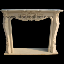 Carved White Marble Fireplace Mantle