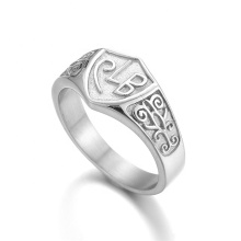 Yiwu Aceon Stainless Steel Floral Ring with Embossed Logo