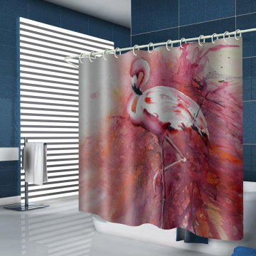 Flamingo Waterproof Shower Curtain Animal Bird Bathroom Decor