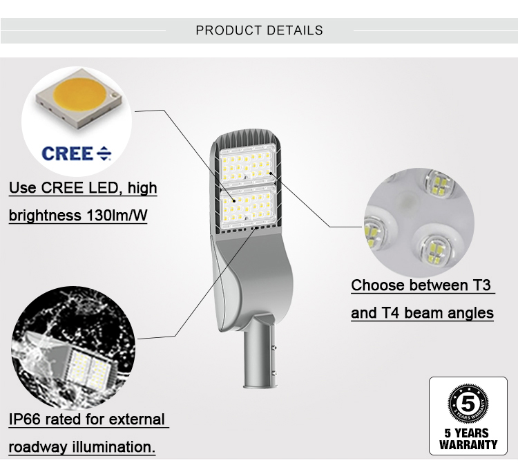 Montion Sensor LED Street Lights Price 60W 100W 150W 130lm IP65 Waterproof Solar Powered Street Lighting