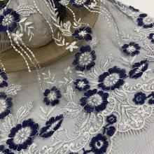 Complicated Inflorescence Sequins Embroidery Fabric