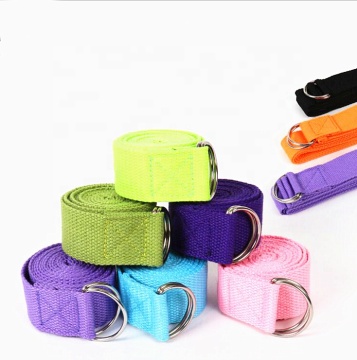 Custom Logo Wholesale Cotton Yoga Strap Belt 210*3.8cm High Elasticity