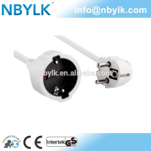 residential power plug + socket extension cord German shuko type GS CE approved YLK-GE-3PB