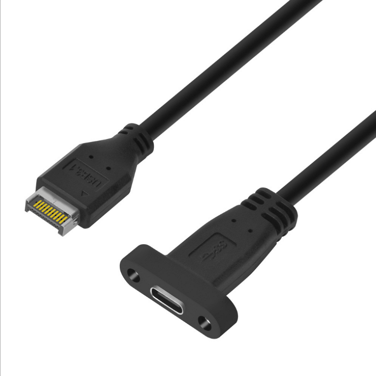 hot selling customized type c panel mount with screw to type e extension cable