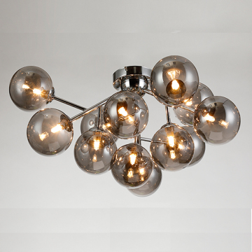 D580mm Iron Material Smoky Glass Ceiling Lamp for Home Decoration