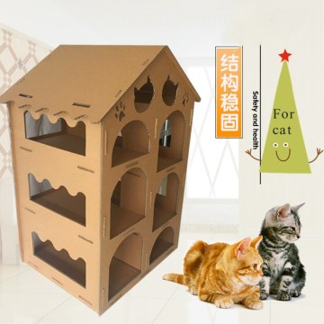 cardboard cat castle house