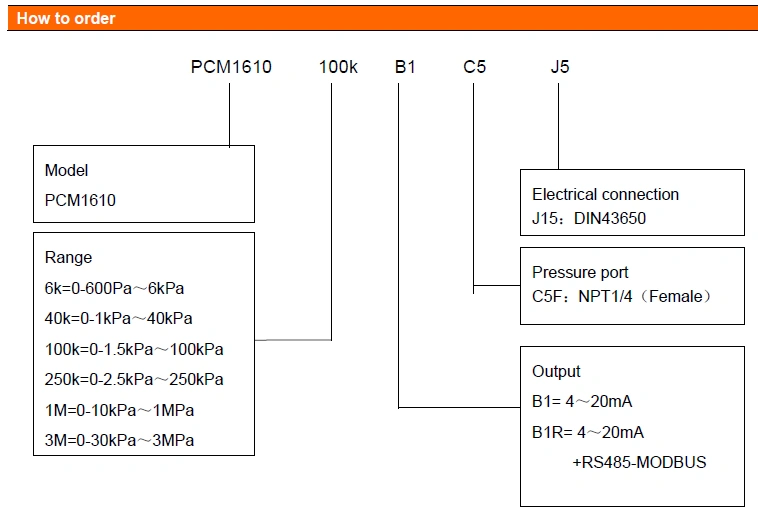 Oil Pressure Sensor Monocrystalline Silicon Pressure Transducer Analog Output