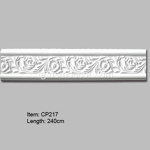 PU кандакорӣ Moldings қубурӣ бо Design Rosette