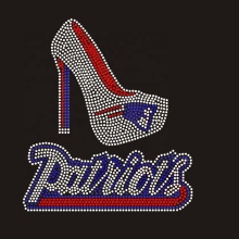 High-Quality Custom Iron-On Rhinestone Transfer for New England Patriots Apparel