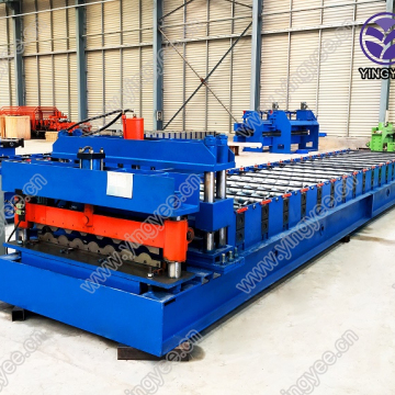 Colored glaze steel metal sheet glazed tile making roll forming machine