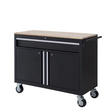 Solid Wood Worktable Rolling Tool Cabinet