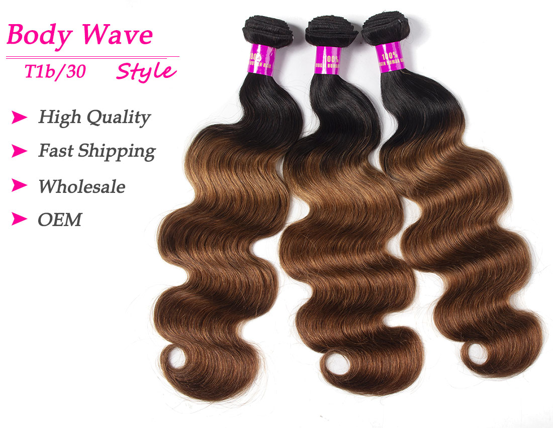 Body Wave 1B/30 Ombre Beauty Stage Hair Bundles Cuticle Aligned Raw Unprocessed Virgin Indian Hair