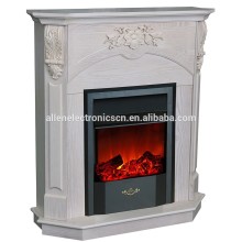 2016 decorative white wooden electric fireplace