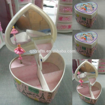 Fashion Plastic Jewelry Box With Drawer Music Jewelry Box