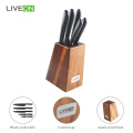 Juego de Bloques de Cuchillos de Madera para Cocina 5pcs