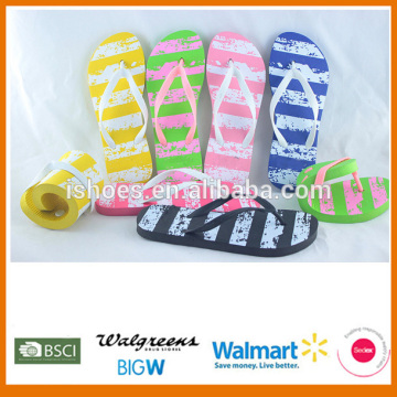 Digital print fashion flat design women cheap pe slipper wholesale