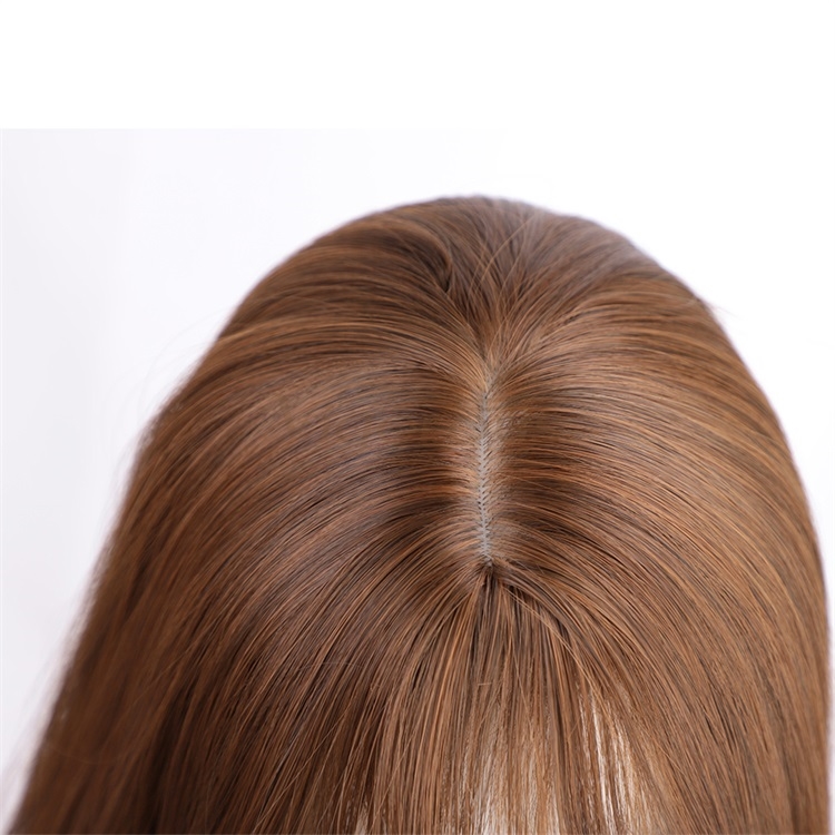 Vigorous Light Brown Synthetic Hair Toppers Extension Clips in Long Wavy Top Hairpieces for Women with Air Hair Bangs