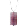 Natural Gemstone Agate Necklace with Silver Chain