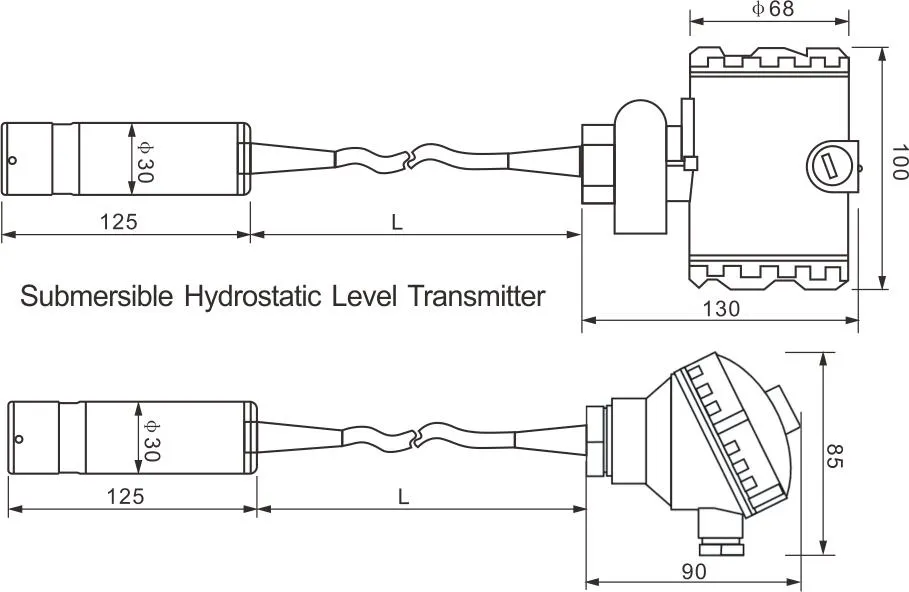 Senzor de nivel de apă submersibil de calitate superioară și durabil cu afișaj