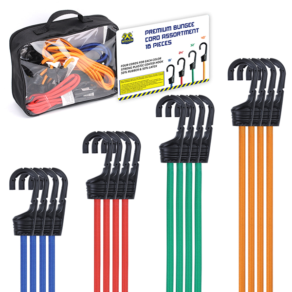 Trucks Strong Elastic Rope Straps for Outdoor Trailers 8Pcs 48 Heavy Duty Bungee Cord with Hooks Camping & Cars Tie Downs Bungee Cord Assortment Metal Hooks with Storage Bag