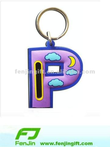 Customized letter pvc keychain