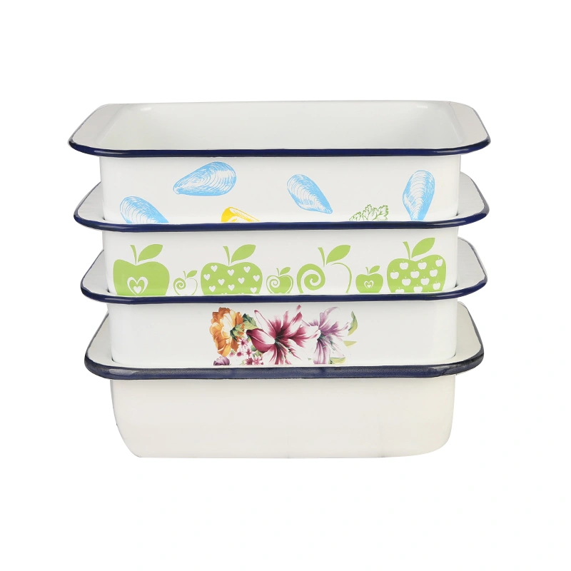 Rectangle Bakeware Comal Baking Ware BBQ Grill Cake Pan Enamel Ware