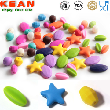 BPA Free Baby Teething Hexagon Silicone Beads