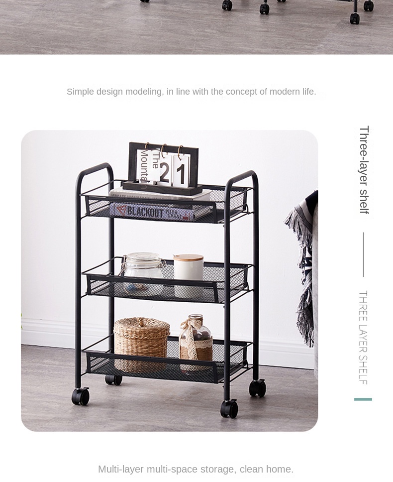 چرخ دستی ذخیره سازی آشپزخانه انعطاف پذیر غیر تاشو Non-folding Flexible Kitchen Storage Trolley