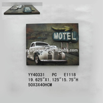 embossed car wall tin sign, rectangle wall decor
