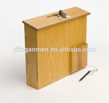 Hotsale new wooden donation boxes with locks