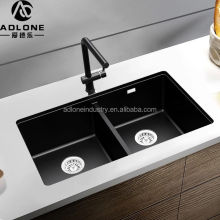 Black Wash Basin Double Bowl Composite Granite Quartz Sink Kitchen Sink