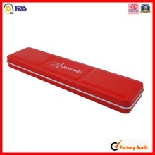 manufacture red rectangle pencil tin box