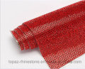 Ss6 2mm Siam Iron on Crystal Rhinestones Diamond Mesh Trim Sheet Roll (TM-243 / 2mm siam)