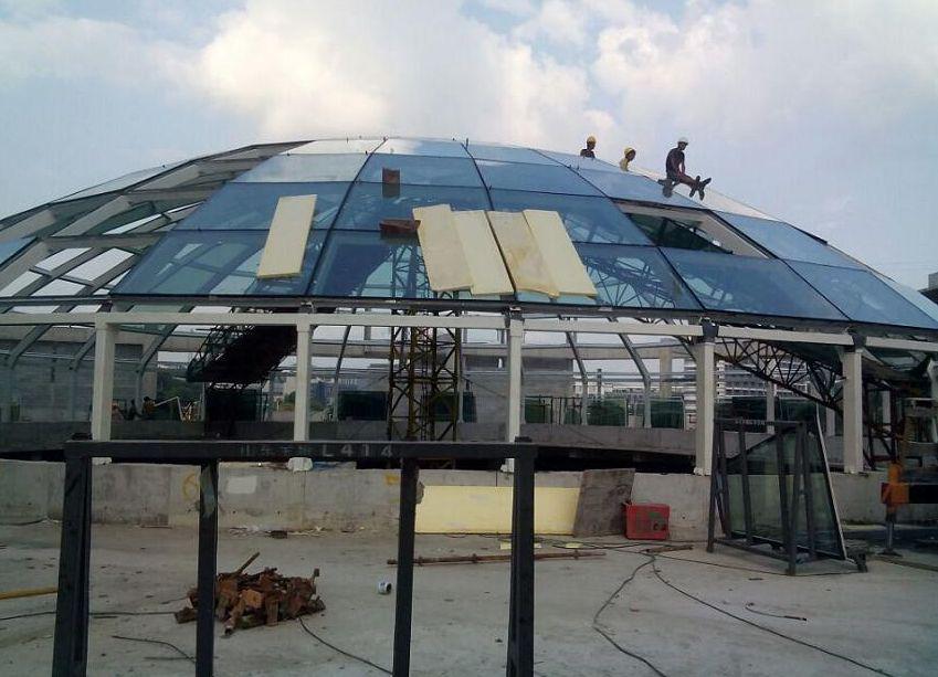 Prefabricated steel structure Shopping mall glass skylight dome roof