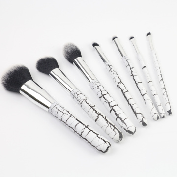 Pinceau de maquillage de grain de pierre 7PCS en bois