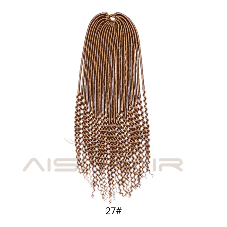 Aisi Hair Goddess Faux Locs Crochet Braids Hair Extensions Synthetic Curly End Faux Locks Braids Hairpieces for Black Women
