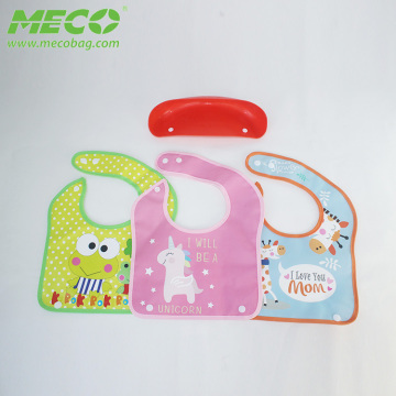 2018 Hot Foldable Waterproof PEVA COTTON Baby Bib