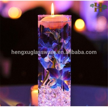 Clear cylinder glass candle holders