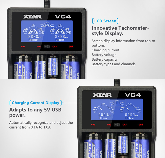 XTAR VC4 Micro USB 5V Charger